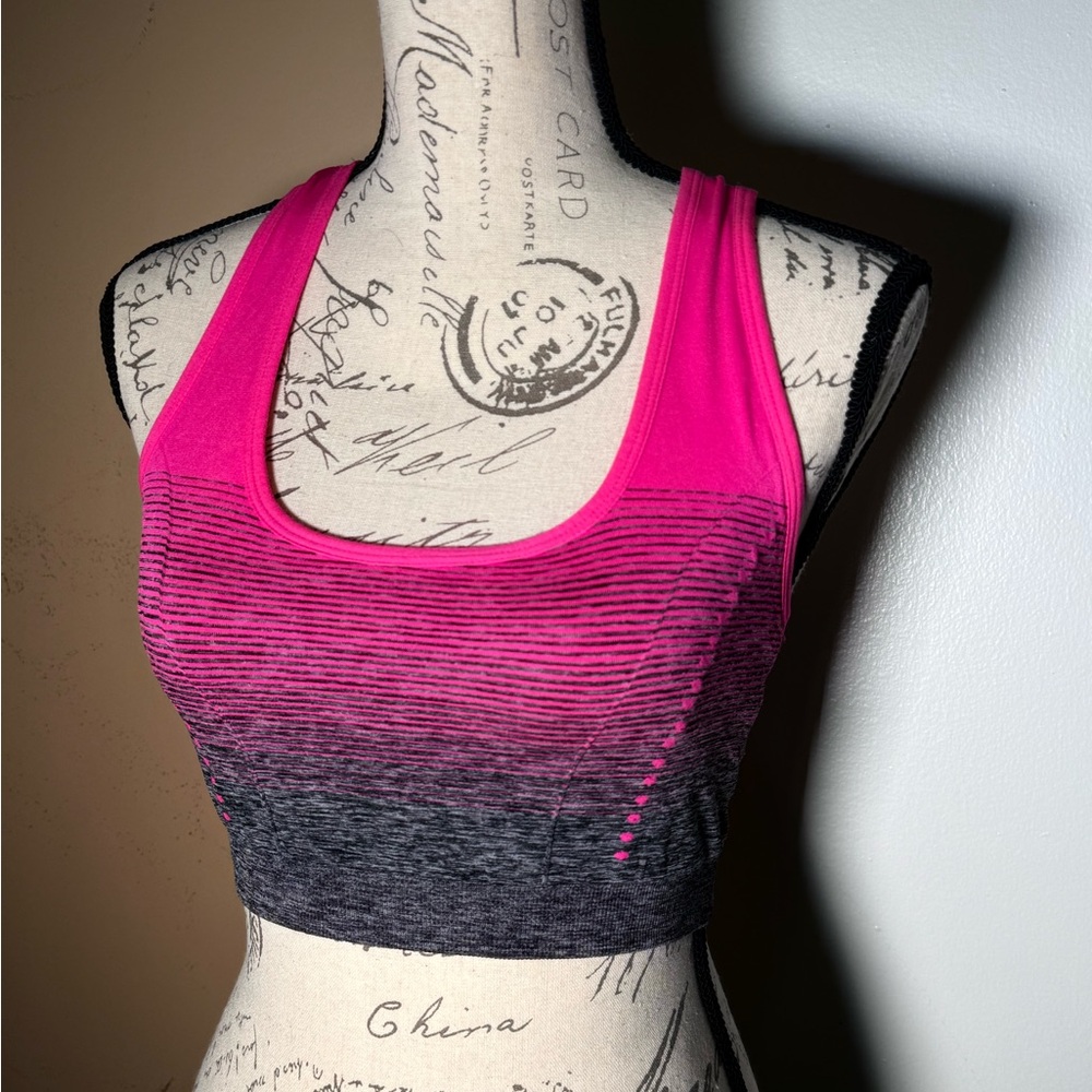 Women's Pink and Gray Sports Bra